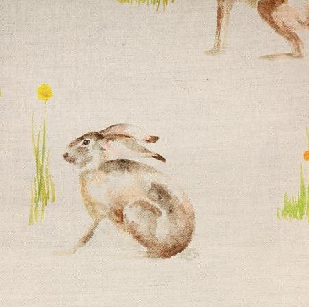 Ткань Voyage Decoration Country book two Racing Hares Linen 