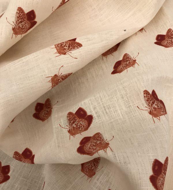 Ткань Justin Van Breda The Royal Berkshire Fabric Collection Boleyn-Butterflies-Berkshire-Brick-1-600x658 
