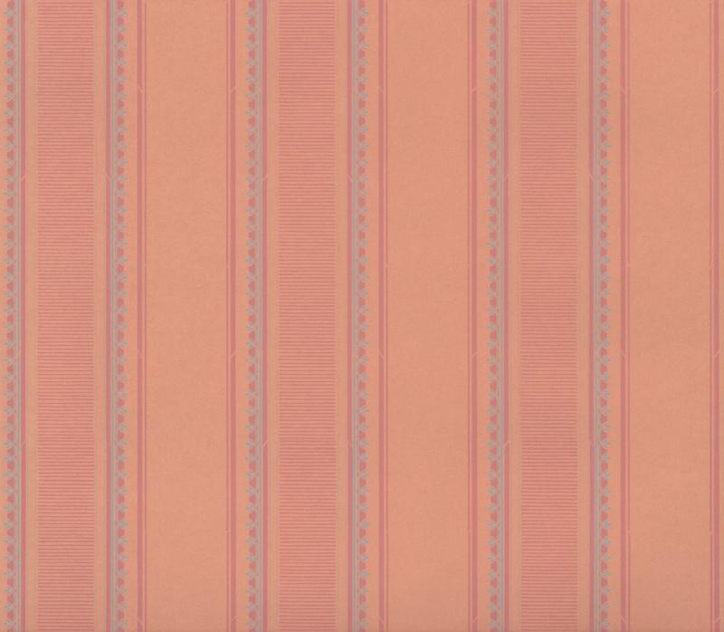 Обои для стен  Hamilton Weston Old Paradise French-Stripe-Blue-Rose-on-Pale-Terracotta 