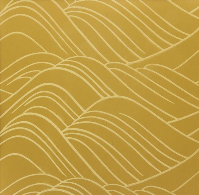 Метражные обои для стен Biden Designs Block Printed Paper Wave-2107-Mustard-r3-p65 