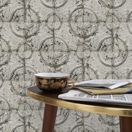 Обои для стен Koziel Tin tiles wallpapers antique-light-grey-tin-tiles-wallpaper-011p05x24 