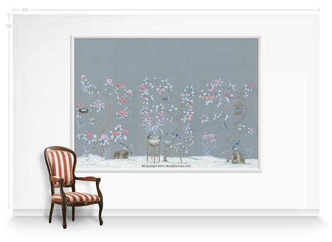 Обои для стен  MuralSources Chinoiserie murals CH-231-BL1-00-2T 