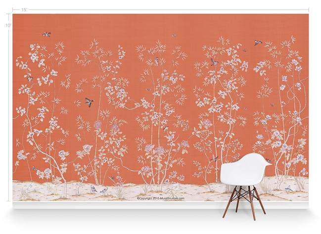 Обои для стен  MuralSources Chinoiserie murals CH-230-OR2-00-2T 