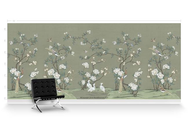 Обои для стен MuralSources Chinoiserie murals CH-150-GN3-00-2T 