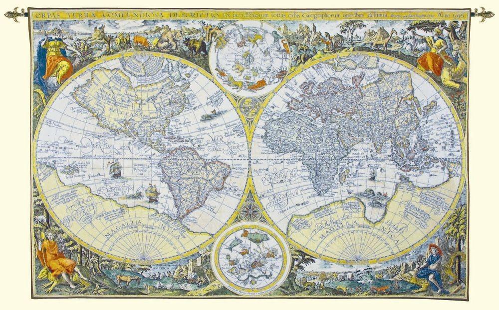  Гобелен Maps & Maritime LW810_Olde_World_Map_29 