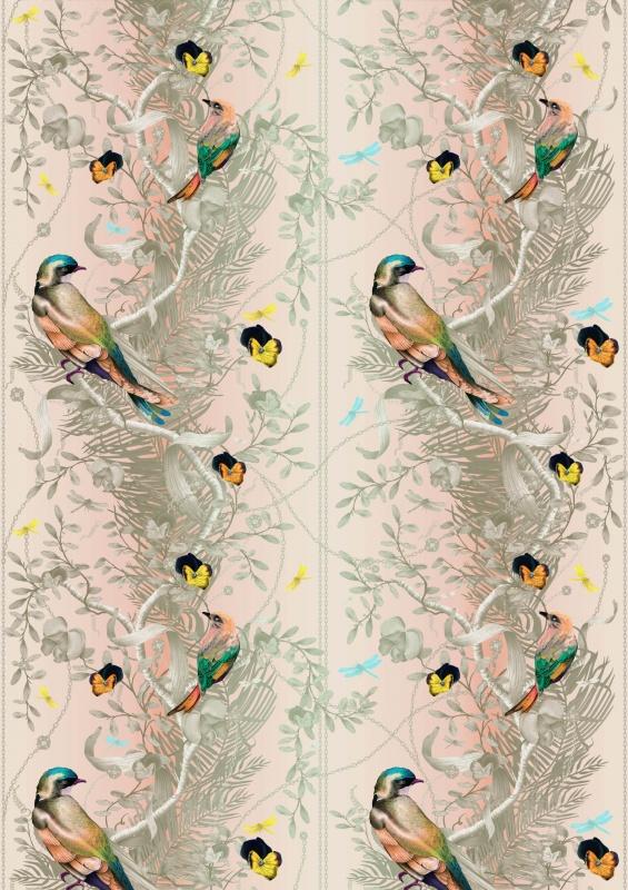 Ткань Kitmiles Fabrics Al.1 Birds-in-Chains-BIC-305 