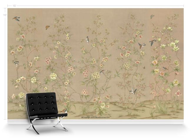 Обои для стен  MuralSources Chinoiserie murals CH-230-BG1-00-2T 