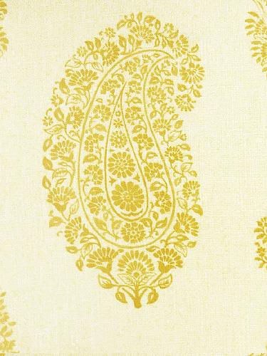 Ткань  Titley and Marr Printed Patterns Collection Paisley-06-Yellow-1 