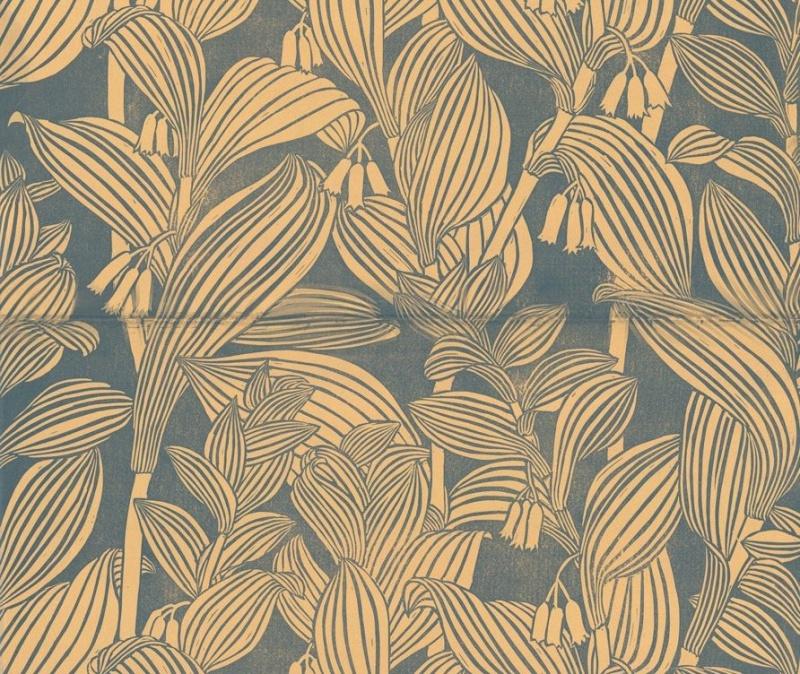 Обои для стен  Hamilton Weston The Marthe Armitage wallpapers Solomon-Seal-Blue-Gold-1-e14999 