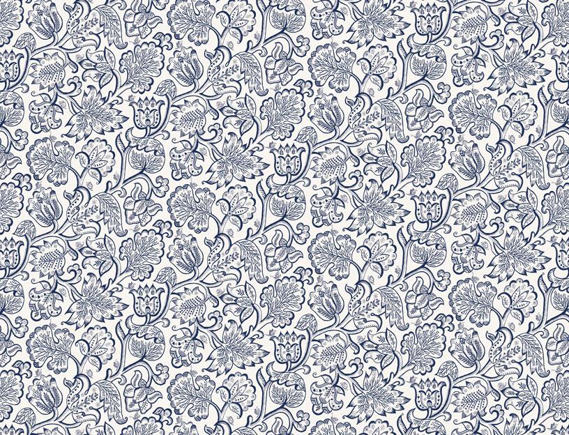 Ткань  Blendworth Celia Birtwell’s Classic Fabrics Jacobean-Forget-Me-Not 