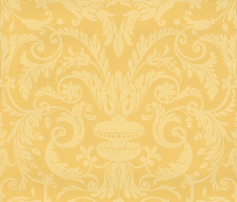 Обои для стен Hamilton Weston Old Paradise Carlyle-Damask-Creme-on-Yellow 