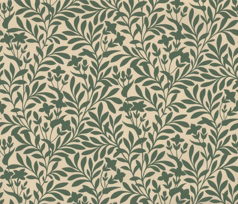 Обои для стен  Hamilton Weston Old Paradise Jasmine-Racing-Green-and-Silver 