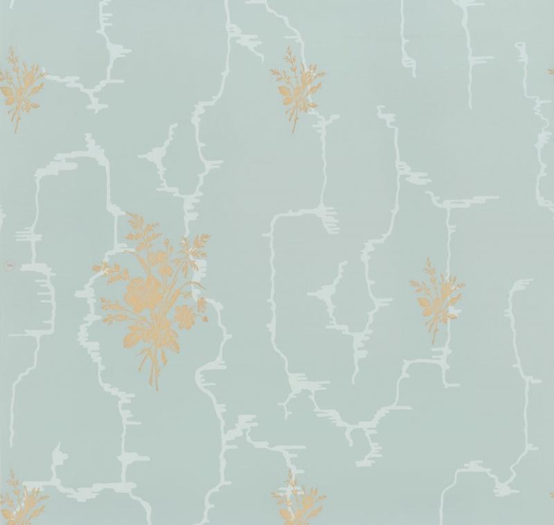 Обои для стен  Hamilton Weston Old Paradise Lillesand-Strand-Single-gold-print-on-Duckegg 