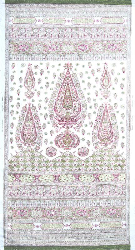 Ткань  Titley and Marr Kalamkari Collection Kalamkari-Panel-02-Pink-and-Green 