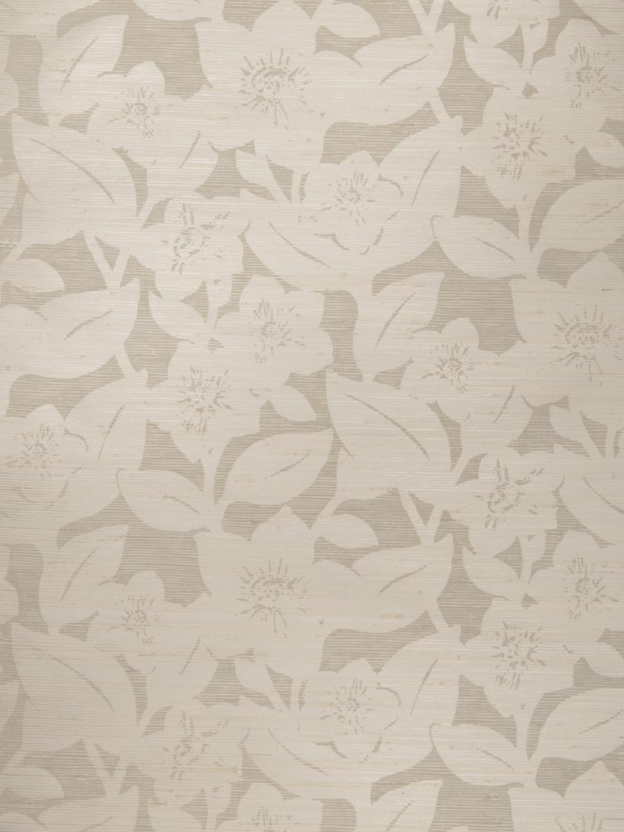 Обои для стен Stroheim Silhouettes Wallcovering In Bloom Jute - Taupe On Vanilla 