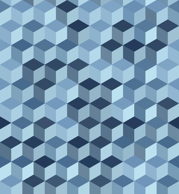 Обои для стен Photowall Узоры cube-hexagon-pattern-steel 
