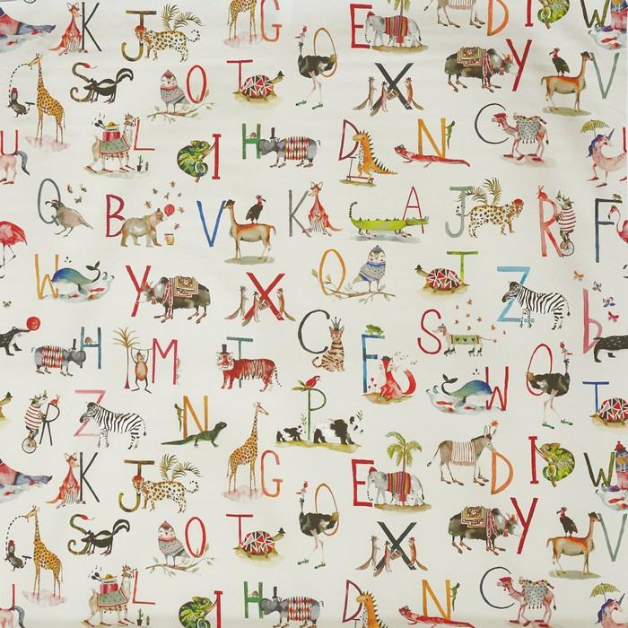 Ткань Prestigious Textiles My World 8628 animal alphabet_8628-196 animal alpha 