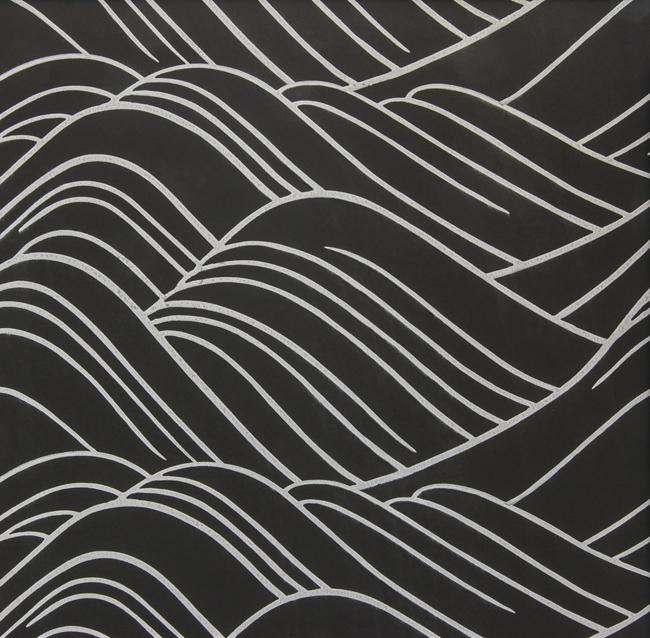 Метражные обои для стен Biden Designs Block Printed Paper Wave-2143-Black-r3-p65 