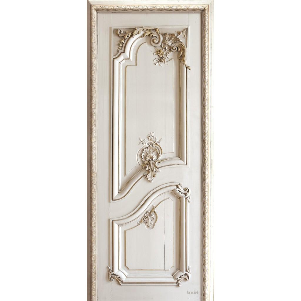 Обои для стен Koziel Trompe-l'œil doors left-door-with-haussmann-style-panelling (1) 