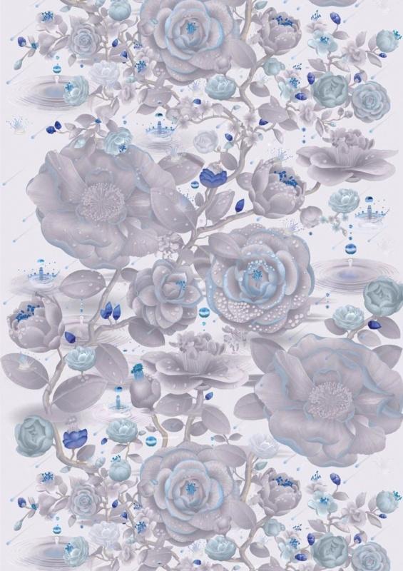 Метражные обои для стен  Kitmiles Wallcoverings Al.1 Phases-Des-Cammelias-PDC-1112 