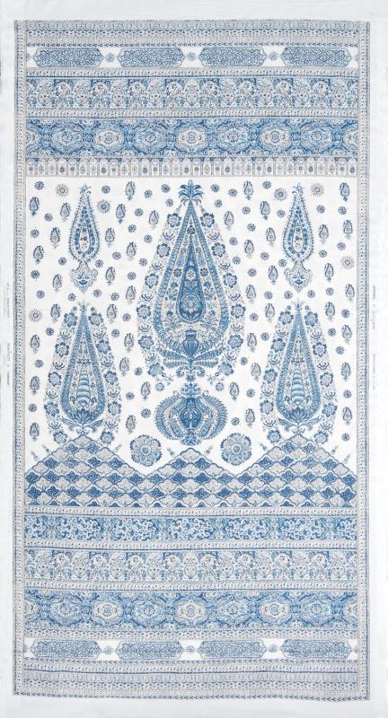 Ткань  Titley and Marr Kalamkari Collection Kalamkari-Panel-05-Indigo-2 