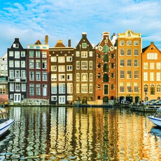Photowall Города traditional-houses-of-amsterdam-netherlands-1